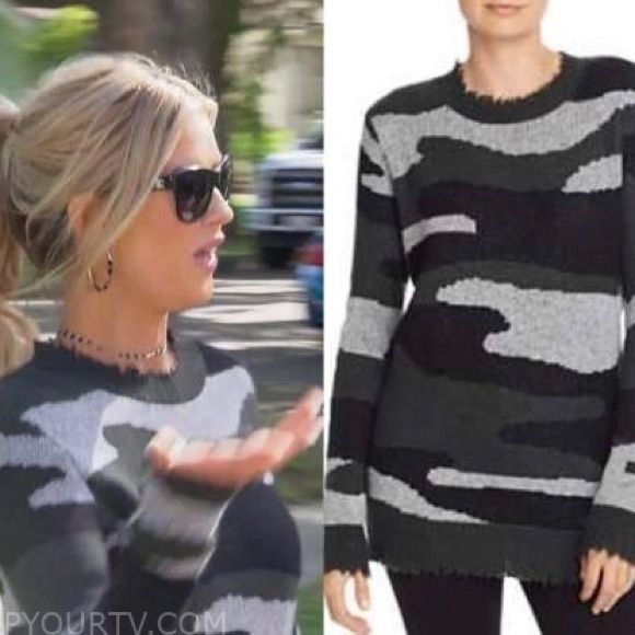 Christina Anstead Aqua Cashmere Camo Sweater - Picture 5 of 6